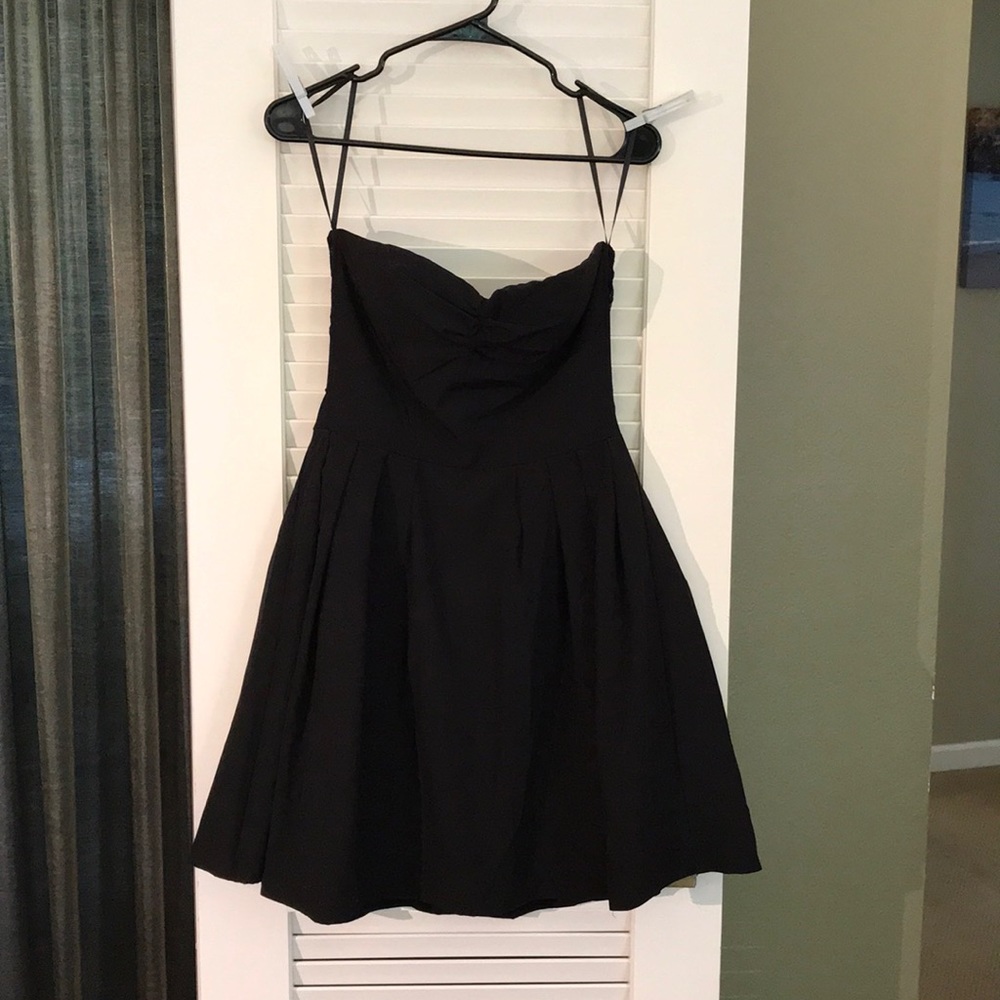 Strapless little black dress.